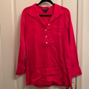 Paperwhite linen shirt, dark pink